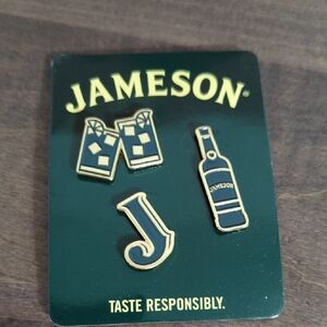 Green & Gold Enamel Pin Set - Men Accessories